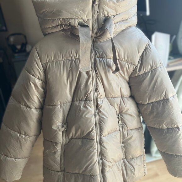 Beige quilted winter coat - NEVER USED - Picture 1 of 4